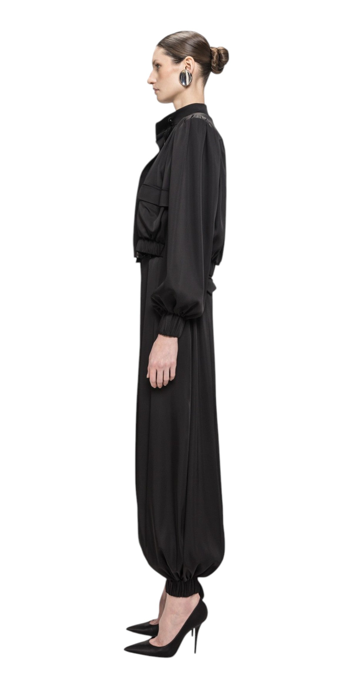 NISSA Giacca Nissa donna J16774 99 corta oversize in viscosa Nero J16774 99 