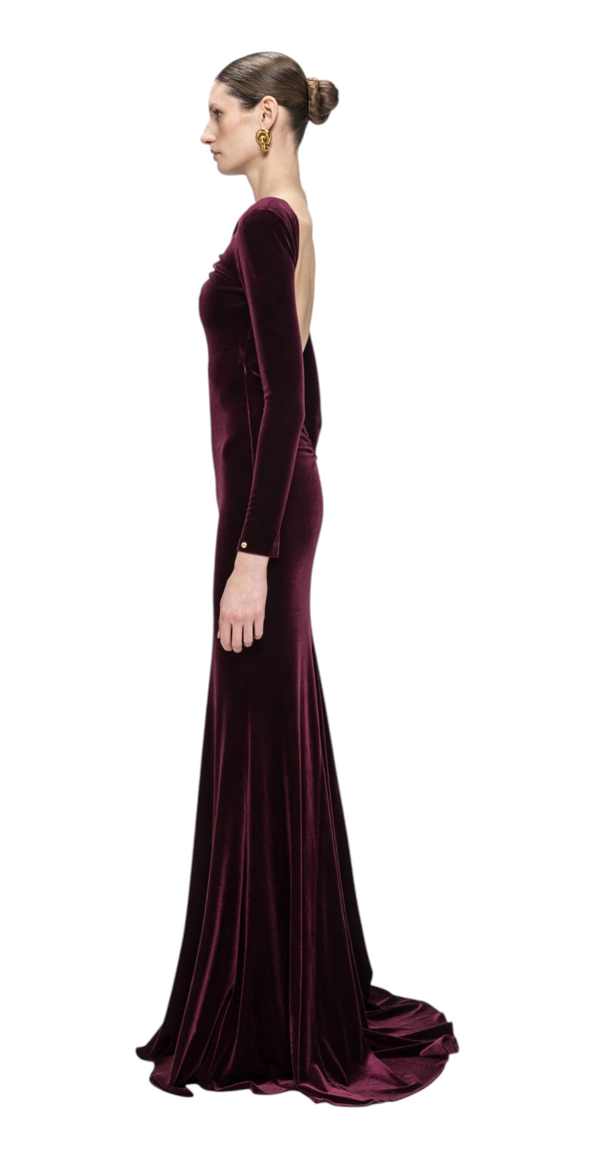 NIssa Abito Nissa donna RS16854 5 in velluto Bordeaux RS16854 5 