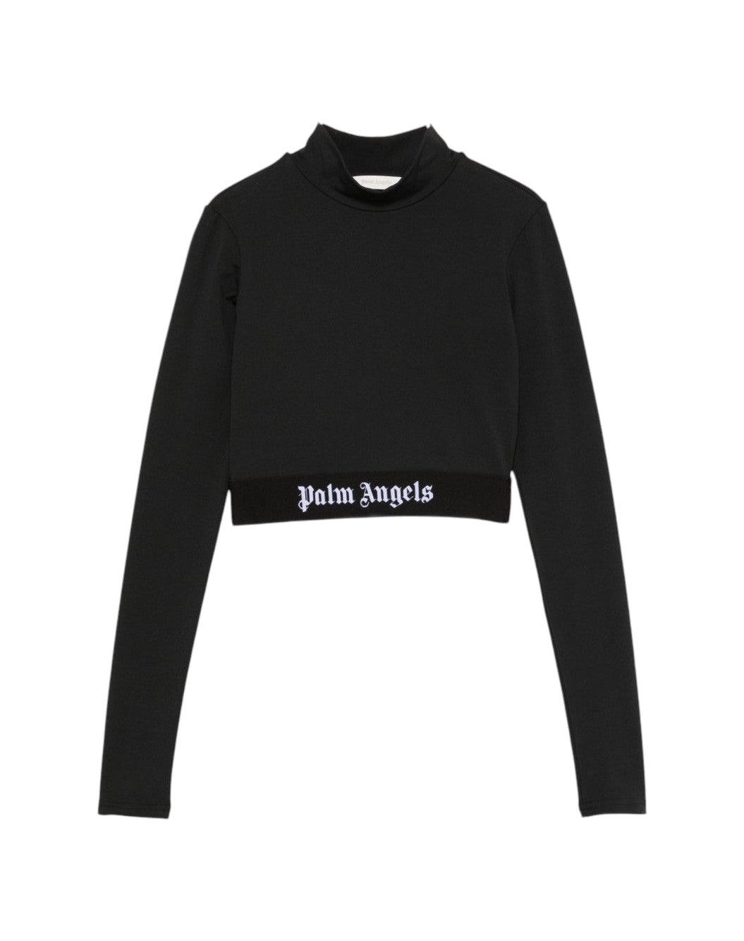 PALM ANGELS Top dolcevita PALM ANGELS donna Logo Jersey Cropped PWAA023S21JER001 1001 Nero PAWVO05FB01 1010 