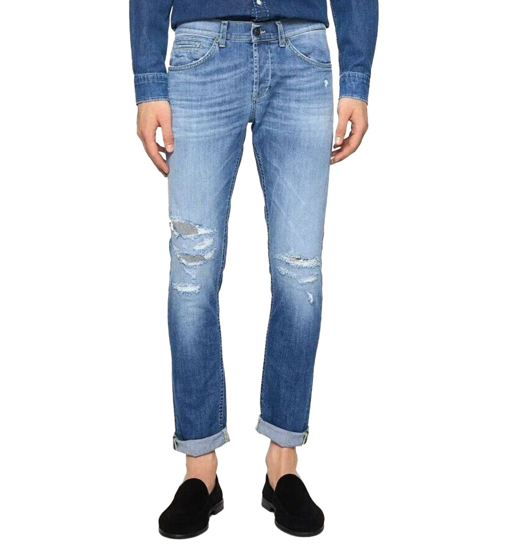 DONDUP Jeans Dondup George uomo UP232DS0296U Denim skinny fit medio chiaro zip bottone UP232DS0296U 800 