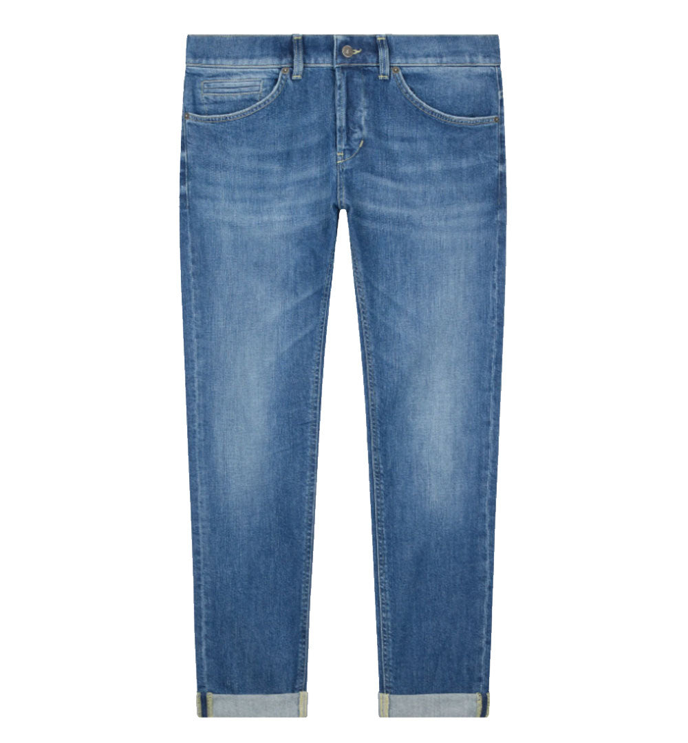 DONDUP Jeans Dondup uomo UP232DSH365 George blu medio skinny denim stretch riciclato<BR/> UP232DSH365 IQ3 800 