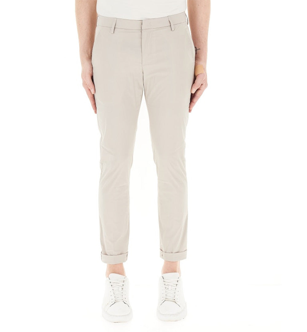 DONDUP Pantalone Dondup Gaubert uomo UP235PS0020 002 Beige slim chino gabardina logo UP235PS0020 002 010 