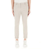 Pantalone Dondup Gaubert uomo UP235PS0020 002 Beige slim chino gabardina logo