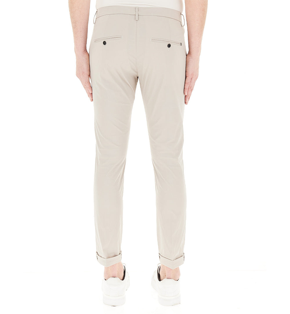 DONDUP Pantalone Dondup Gaubert uomo UP235PS0020 002 Beige slim chino gabardina logo UP235PS0020 002 010 