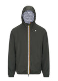 Men's K-way jacket K5127QW WMR Jack stretch dot green black peat logo hood