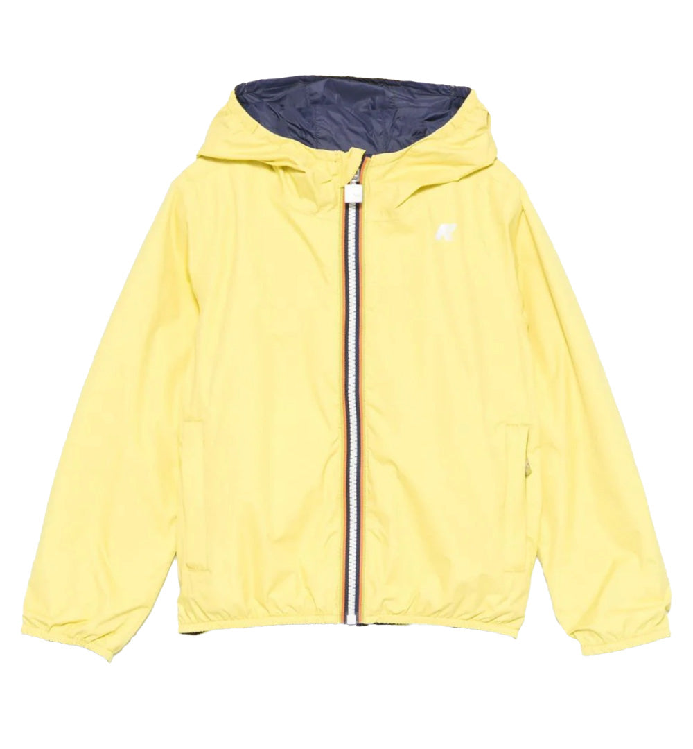K-WAY Giacca K-way bambino K61314W Giallo Blu nylon reversibile impermeabile antivento comodo tessuto K61314W AZO 