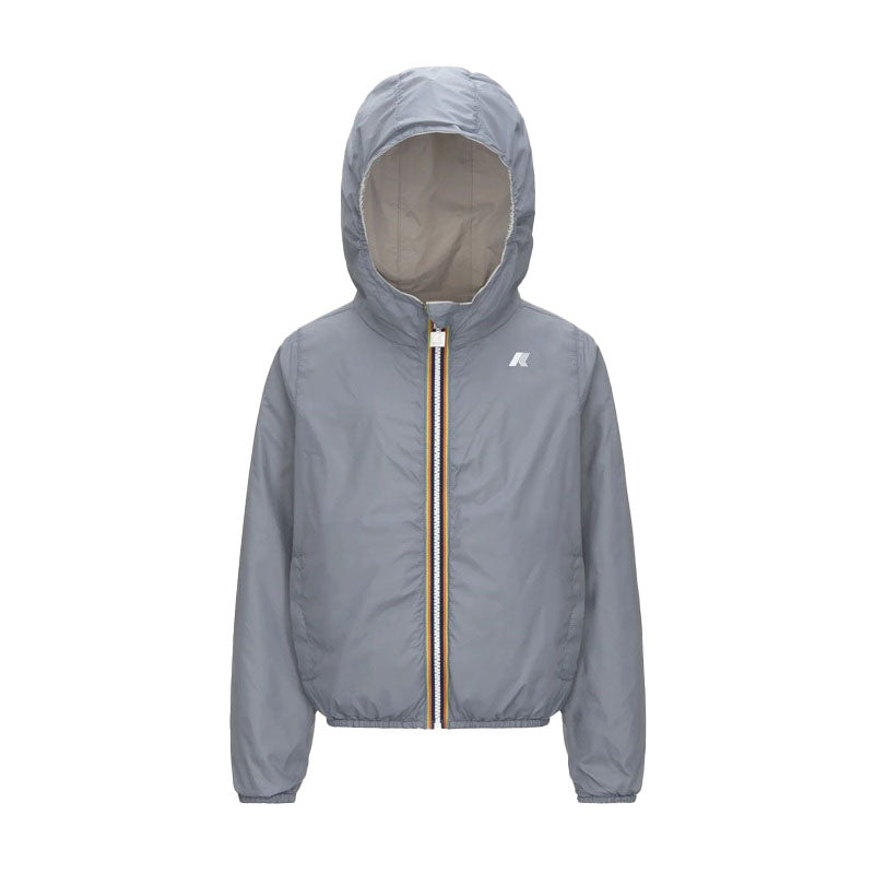 K-WAY Giubbino K-way bambino K61314W B10 JAKE PLUS 2 REVERSIBLE grigio cappuccio K61314WR B1O 