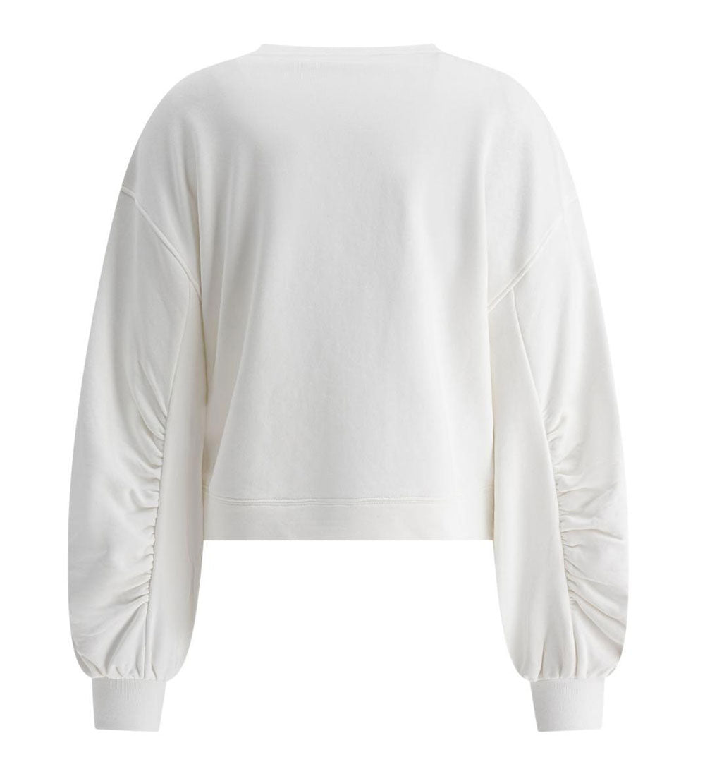 PINKO Felpa Pinko donna 102827A2G8 bianca Ceresole logo cristalli perline<BR/><BR/> 102827A2G8 Z05 