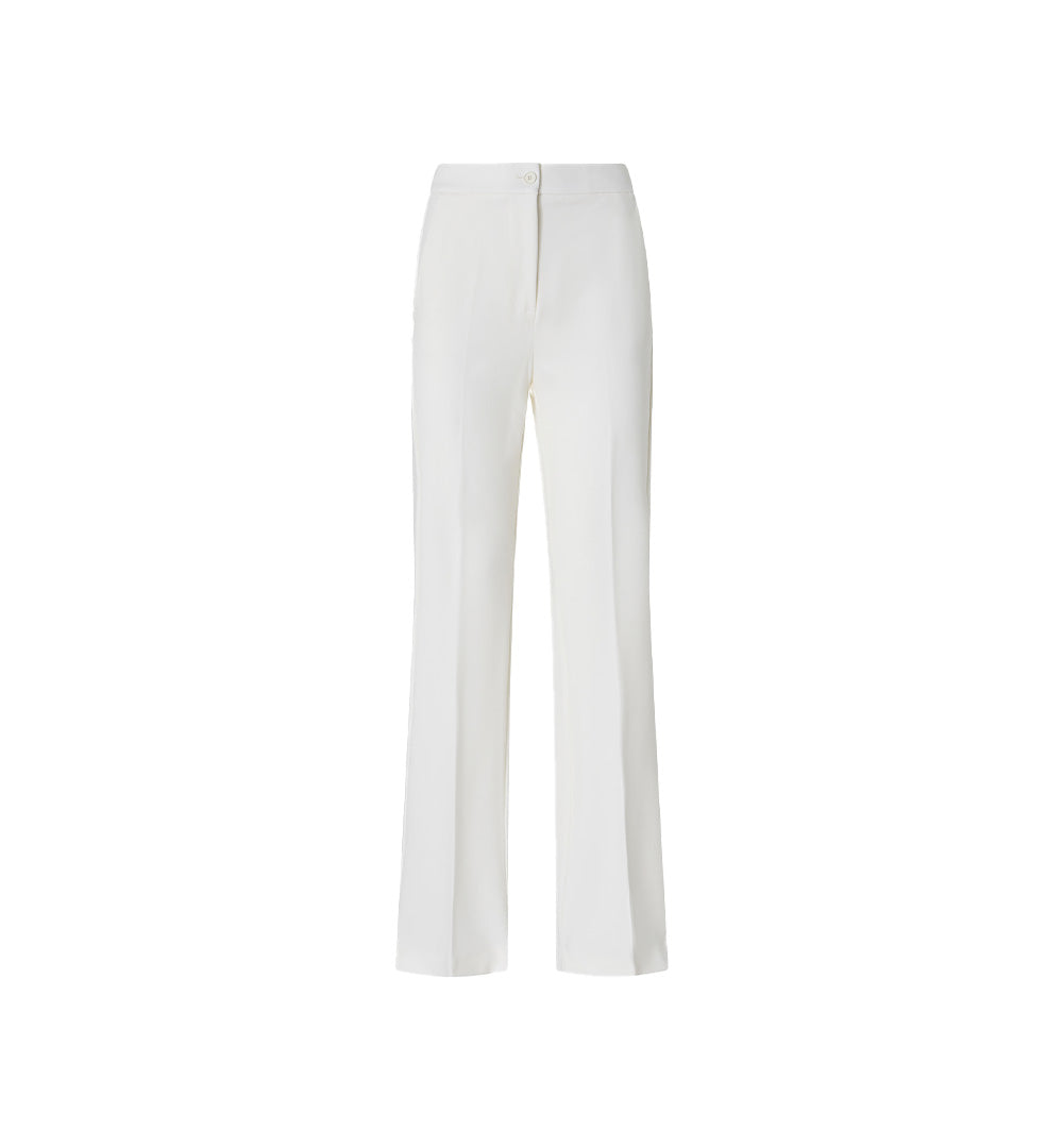 PINKO Pantalone Pinko donna Resta 104926 A0HM Bianco viscosa texture vita alta tasche zip bottoni 104926 A0HM Z05 