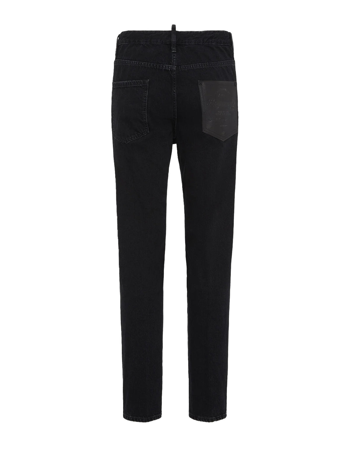 DSQUARED2 Jeans Dsquared2 uomo S74LB1766D30015900 Nero denim tasca di pelle retro S74LB1766D30015 900 