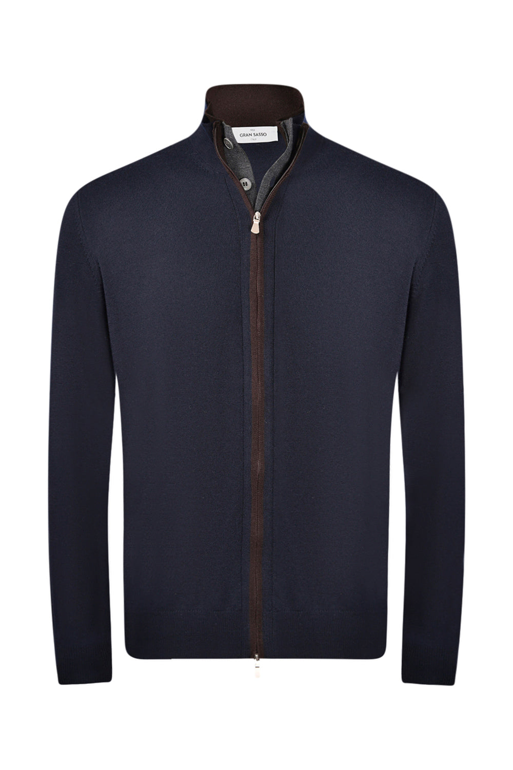 GRAN SASSO Cardigan Gran Sasso uomo 5714214223 blu full zip bottone<BR/><BR/> 5714241223 598 