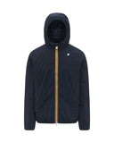 K-WAY Men's JACK PLAIN WARM K2136DW Blue short jacket waterproof technical materials slim fit