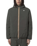 K-WAY men's jacket JACK PLAIN WARM K2136DW Green short jacket water-repellent technical materials padded with recycled Primaloft slim fit