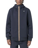 Felpa K-WAY uomo RAINER SPACER K2141DW Blu materiali tecnici scuba interlock spessorato  struttura spacer logo in silicone