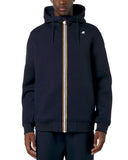 K-WAY men's sweatshirt RAINER SPACER K2141DW Dark blue technical scuba interlock thick spacer fabric silicone logo
