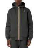 K-WAY men's sweatshirt RAINER SPACER K2141DW Green technical scuba interlock thick spacer fabric silicone logo