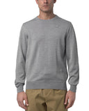 Maglione K-WAY uomo SEBASTIEN MERINO K2142EW Grigio girocollo lana merino easy-care vestibilità regolare