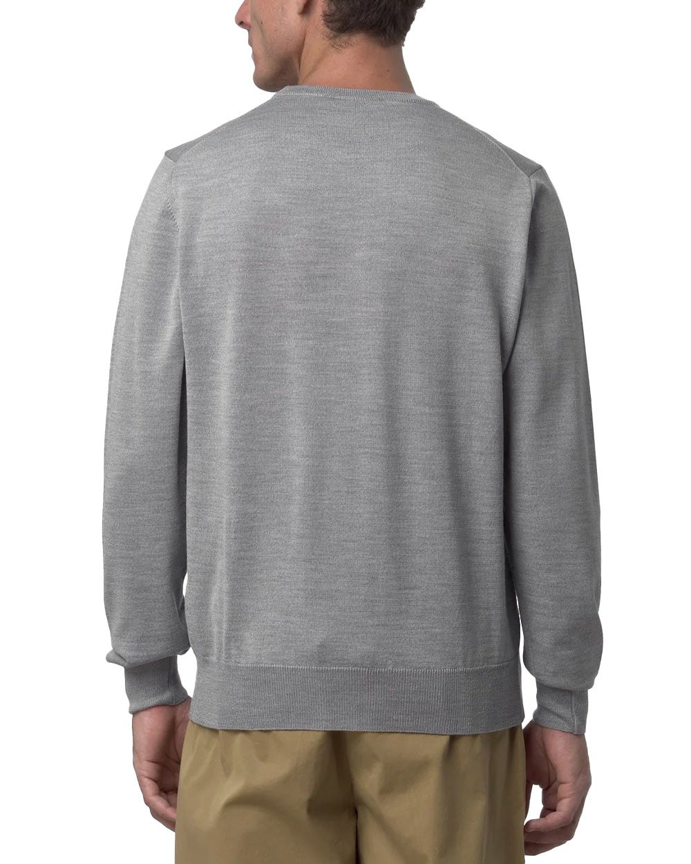 K-WAY Maglione K-WAY uomo SEBASTIEN MERINO K2142EW Grigio girocollo lana merino easy-care vestibilità regolare K2142EW XBD 