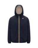K-WAY men's jacket LE VRAI 4.0 CLAUDE ORSETTO K21515W Blue recycled ripstop nylon hooded zip closure