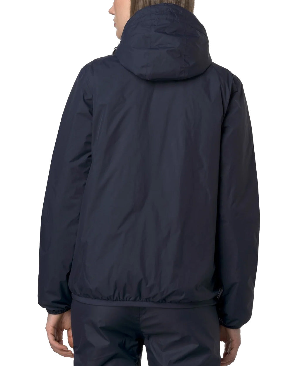 K-WAY Giubbino K-WAY donna LE VRAI 4.0 CLAUDE WARM K61273W Blu cuciture termonastrate cappuccio regolabile zip frontale con pattina antivento polsini elasticizzati <BR/> K61273W K89 
