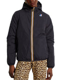 Giubbino K-WAY donna LE VRAI 4.0 CLAUDE WARM K61273W Nero cuciture termonastrate cappuccio regolabile zip frontale con pattina antivento polsini elast