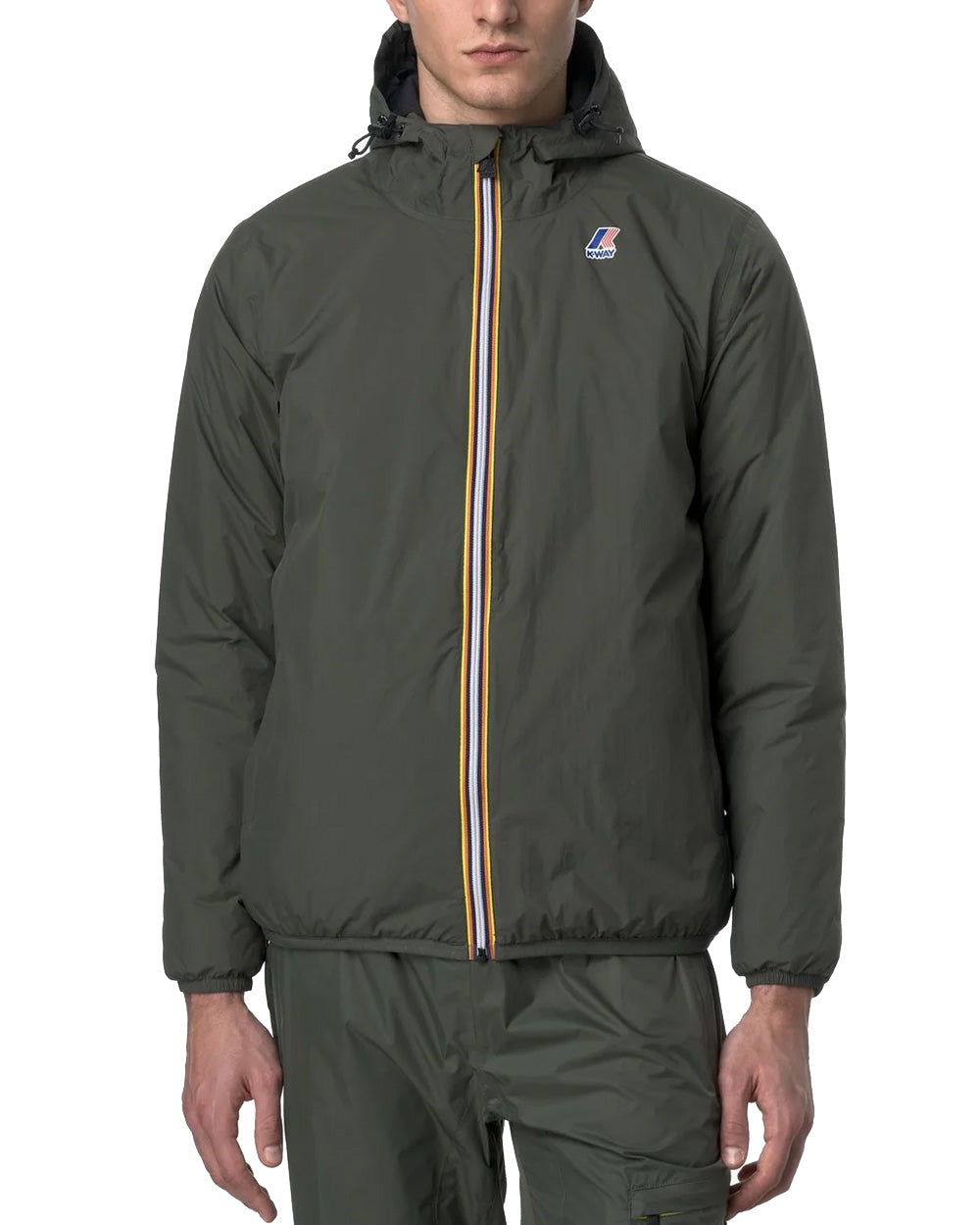 K-WAY Giubbino K-WAY donna LE VRAI 4.0 CLAUDE WARM K61273W Nero cuciture termonastrate cappuccio regolabile zip frontale con pattina antivento polsini elasticizzati K61273W WMR 
