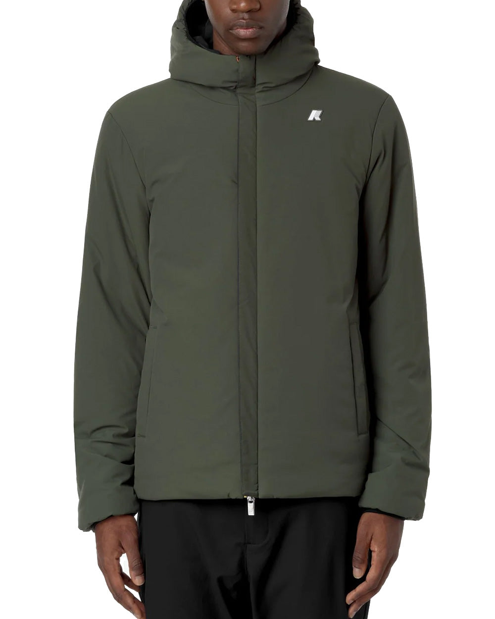 K-WAY Giubbino K-WAY uomo JACK ST WARM REVERSIBLE K6128VW Blu/Verde design reversibile cappuccio chiusura con zip tasche multiple vestibilità slim K6128VW AG5 