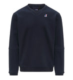 Felpa K-way uomo K6132MWK89 Nael Brushed Pc Blu girocollo
