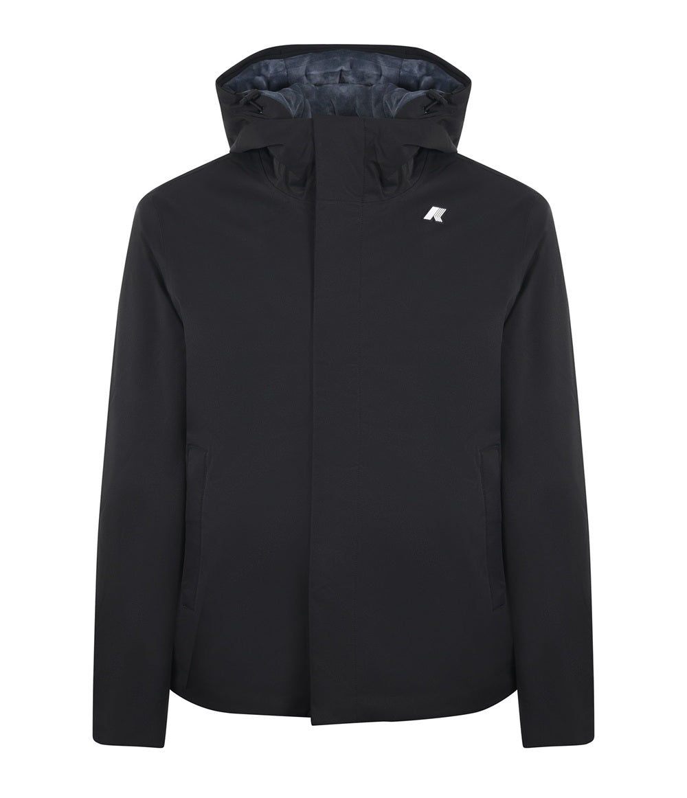 K-WAY Giubbino K-way uomo K8133DWAL8 Jacko Twill Marmotta Nero con cappuccio K8133DW AL8 