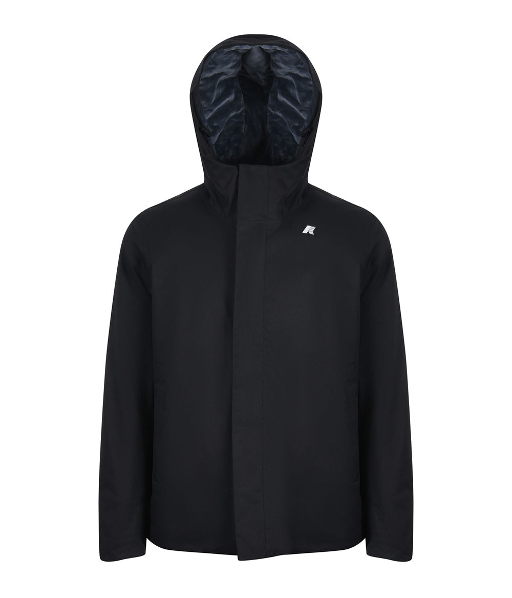 K-WAY Giubbino K-way uomo K8133DWAL8 Jacko Twill Marmotta Nero con cappuccio K8133DW AL8 
