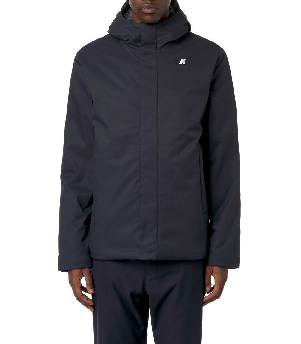 K-WAY Giubbino K-way uomo K8133DWAL9 Jacko Twill Marmotta Blu con cappuccio K8133DW AL9 
