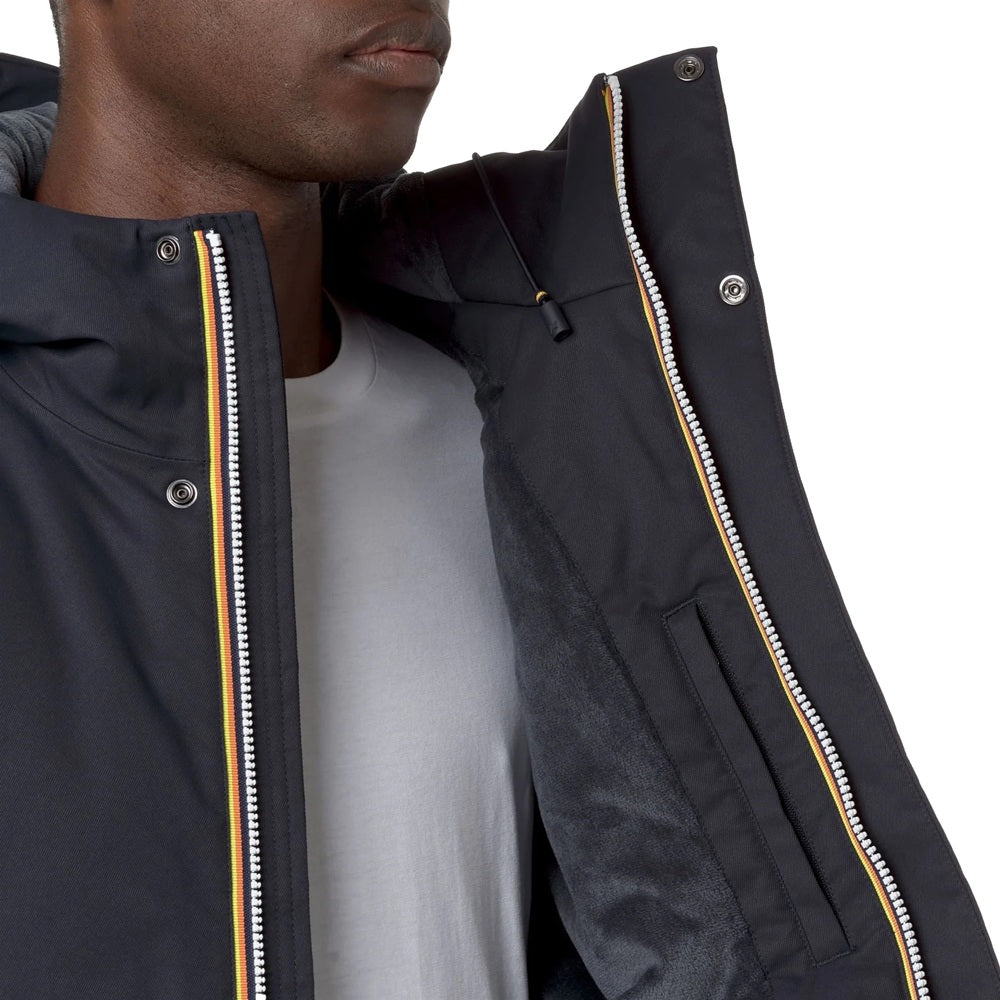 K-WAY Giubbino K-way uomo K8133DWAL9 Jacko Twill Marmotta Blu con cappuccio K8133DW AL9 