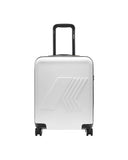 K-WAY men's EUDOXIE K81372W trolley bag, white, all-over logo, pocket, four wheels