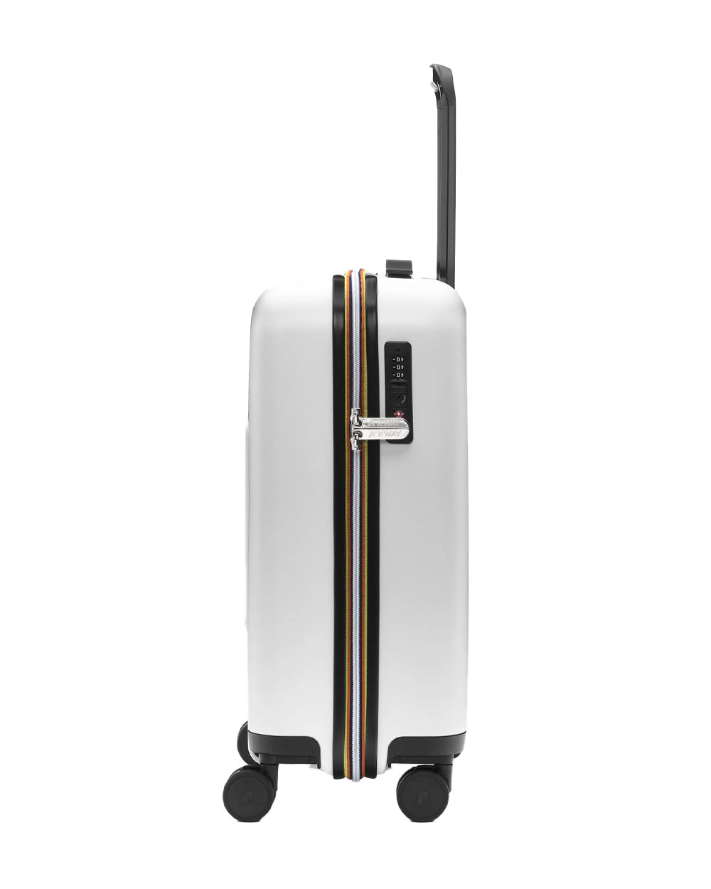 K-WAY Trolley K-WAY uomo EUDOXIE K81372W Bianco logo all over tasca quattro ruote K81372W 001 