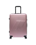 Trolley K-WAY uomo EUDOXIEUR LOGO K81439W Rosa logo stampato all over tasca