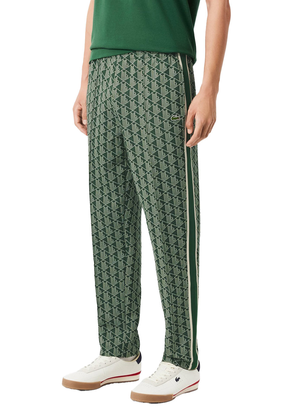 LACOSTE Pantalone LACOSTE uomo XH1440D1R Verde jacquard tasche a filetto coulisse XH1440 D1R 