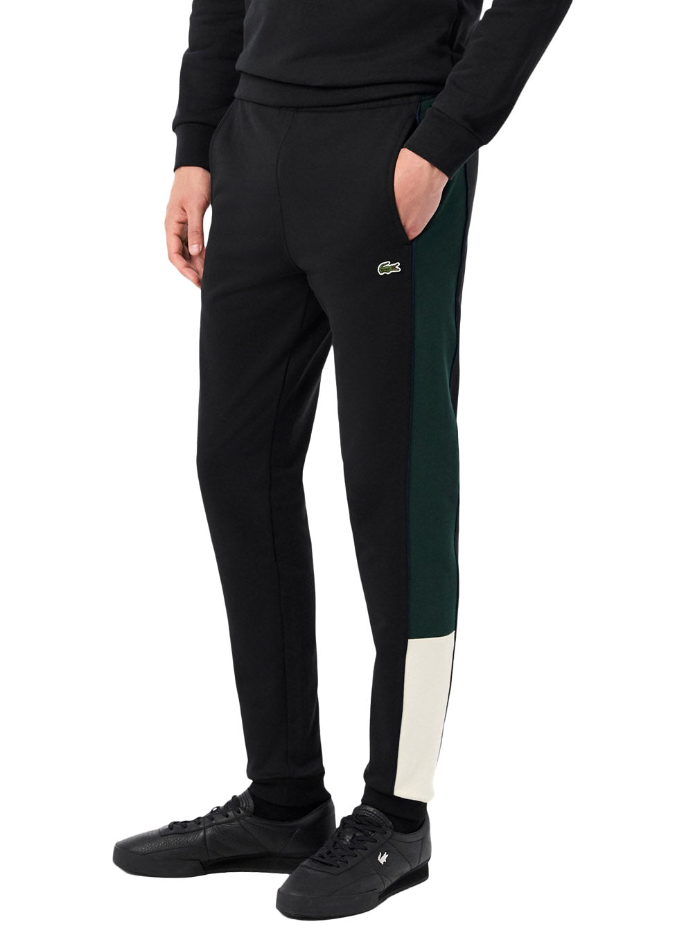LACOSTE Pantalone Lacoste uomo XH59236XH Nero verde cotone felpato XH5923 6XH 