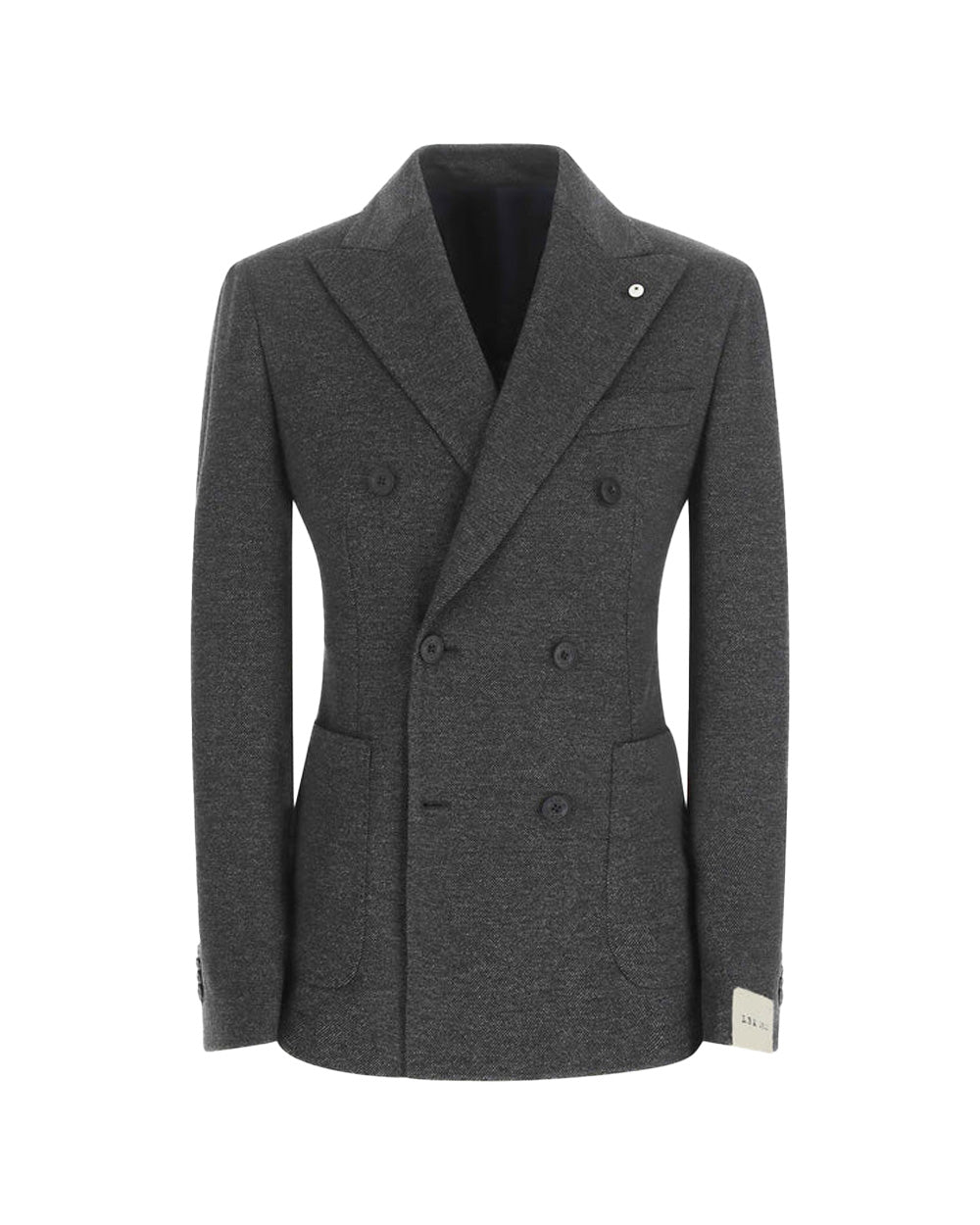 L.B.M. 1911 Giacca L.B.M. 1911 uomo 284555719 Grigia doppiopetto jersey tecnico anti-piega linee pulite bottoni gommati personalizzati spacchi laterali 284555719 2 