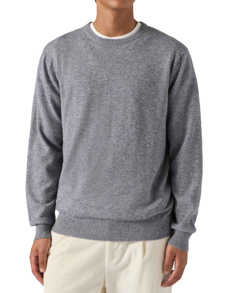 MC2 SAINT BARTH Maglione MC2 SAINT BARTH uomo REGE013TEX000100036I Grigio lana cashmere girocollo a coste REGE013 TEX0001 00036I 15M 
