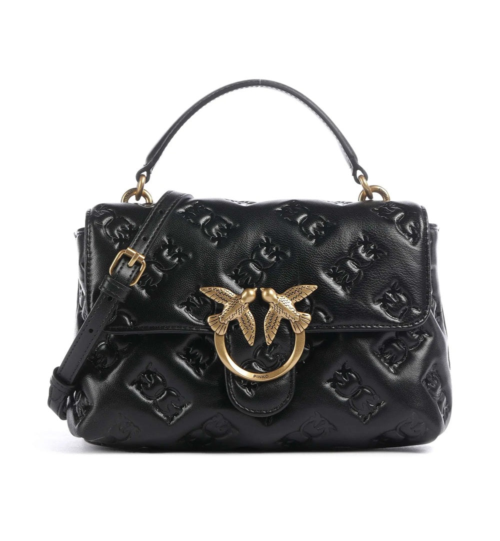 PINKO Borsa Pinko donna 100044A2JXZ99Q Mini Love Lady Puff in nappa logata Nera 100044A2JX Z99Q 