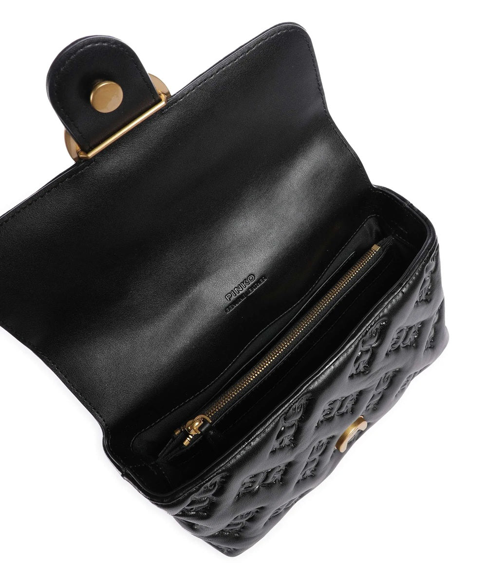 PINKO Borsa Pinko donna 100044A2JXZ99Q Mini Love Lady Puff in nappa logata Nera 100044A2JX Z99Q 