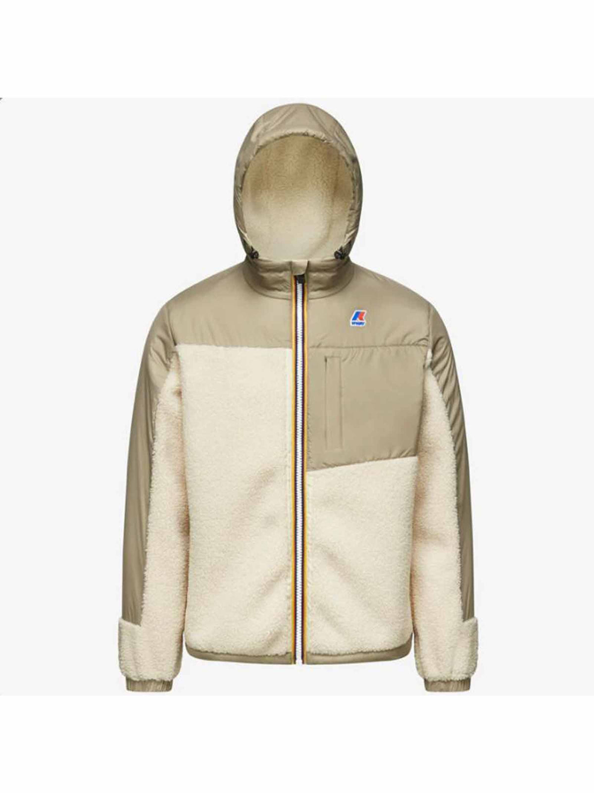 K-WAY Felpa K-WAY uomo NEIGE ORSETTO K21211W Beige tessuto sherpa nylon cappuccio K21211W A02 