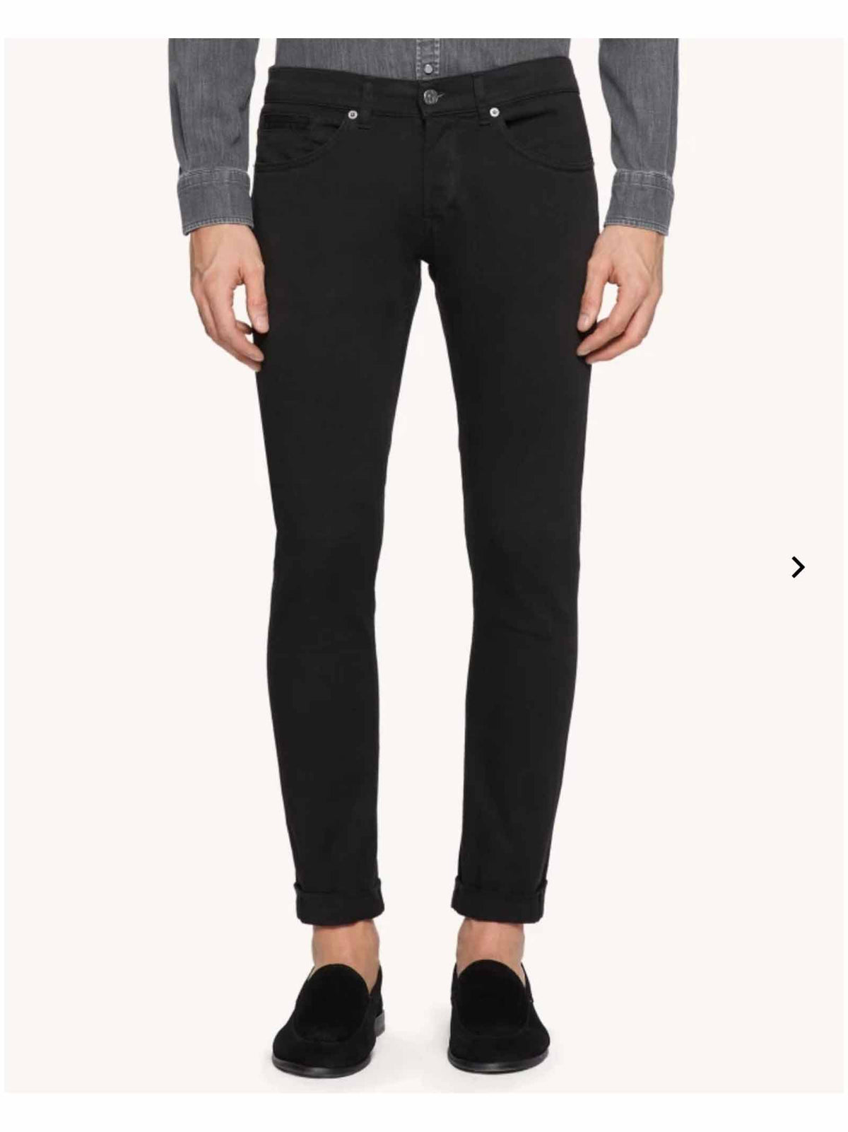 DONDUP Jeans DONDUP uomo GEORGE UP232BS0030PTD Nero cinque tasche vita bassa logo<BR/> UP232BS0030PTD 999 