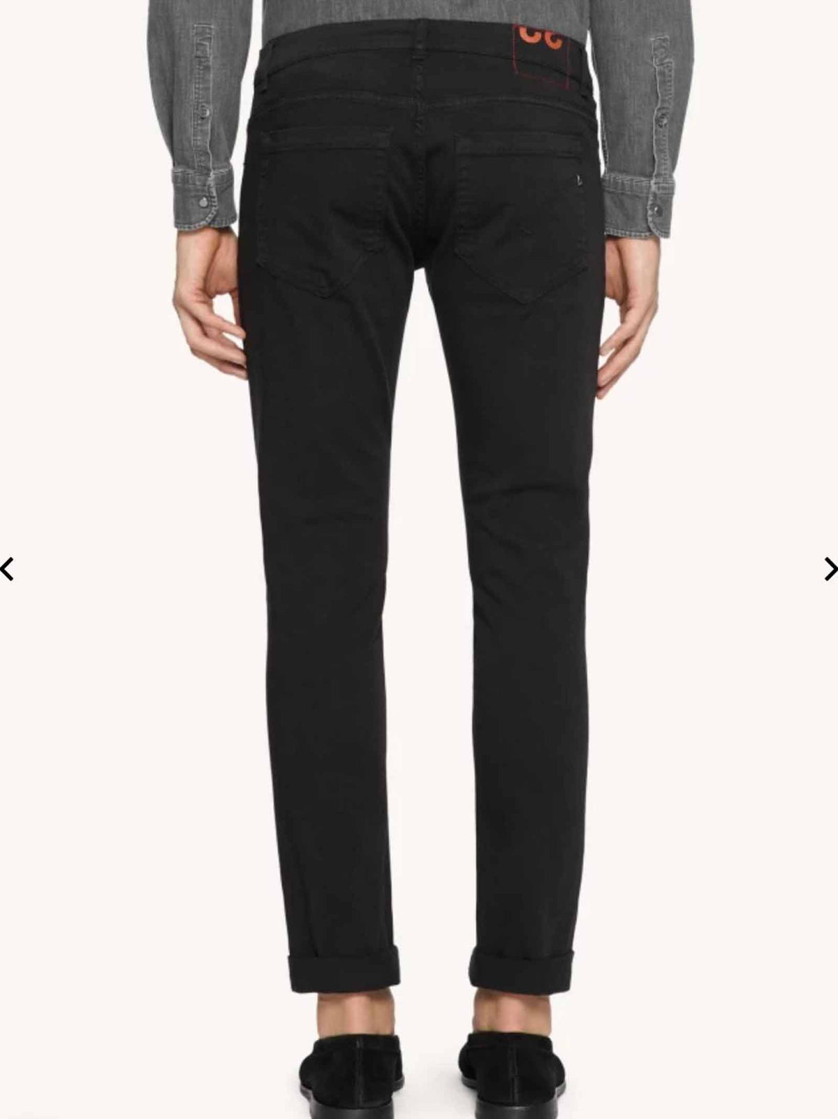 DONDUP Jeans DONDUP uomo GEORGE UP232BS0030PTD Nero cinque tasche vita bassa logo<BR/> UP232BS0030PTD 999 
