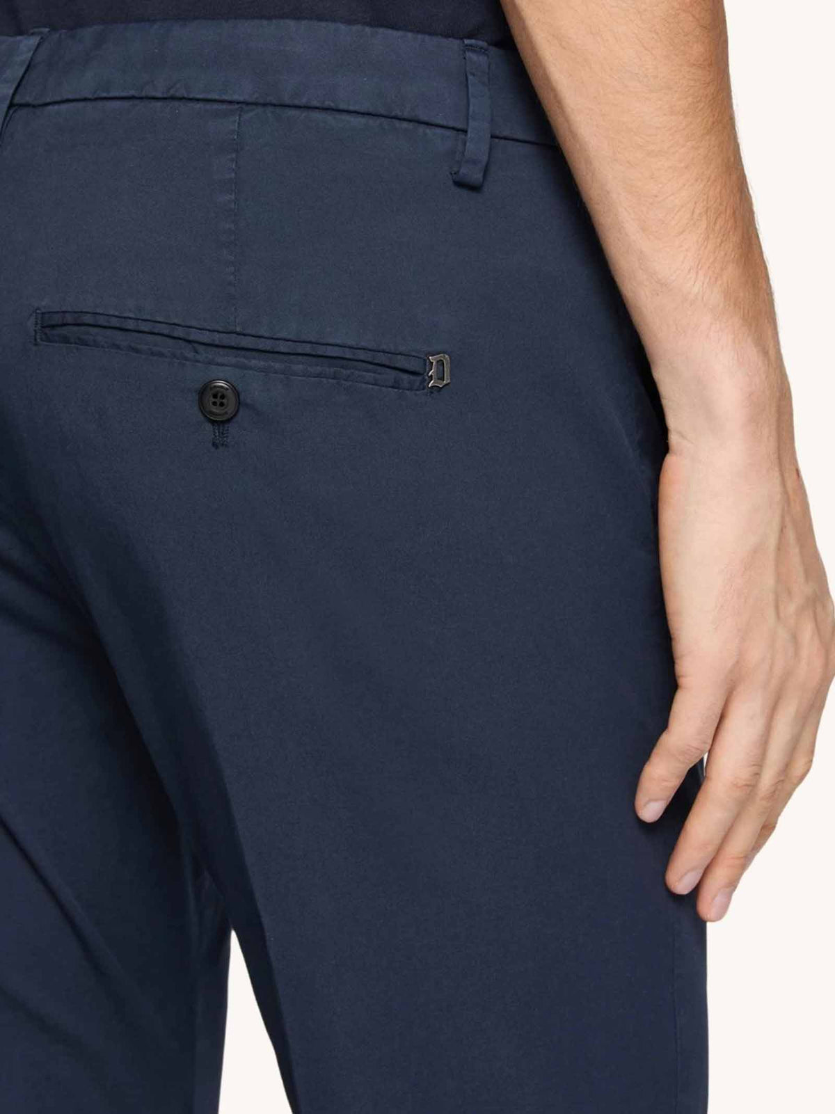 DONDUP Pantalone DONDUP uomo ALFREDO UP518GSE046PTD Blu slim chino logo UP518GSE046PTD 894 
