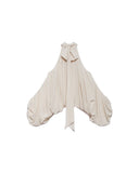 ANIYE BY TEODORA Women's Shirt 185018 Cream balloon bow buttons cold-shoulder