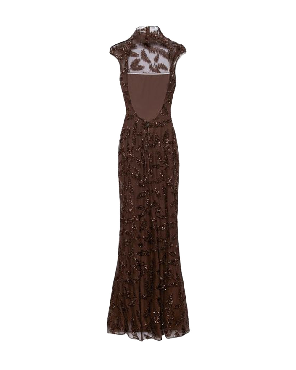 ANIYE  BY Abito ANIYE BY UMA donna 185247 Cioccolato tulle ricamato paillettes all over scollo ovale 185247 02481 