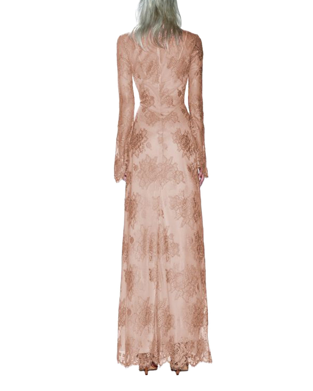 ANIYE  BY Abito ANIYE BY NOA donna 185269 Cipria pizzo ricami floreali spacco laterale 185269 02486 