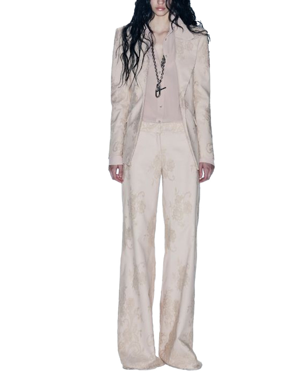 ANIYE  BY Blazer ANIYE BY SILVA donna 185271 Cipria pizzo ricami floreali revers a lancia monopetto 185271 02486 