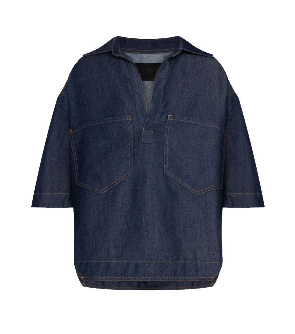 DONDUP Camicia Dondup donna DC458DF0266D denim blu regular lyocell fisso DC458DF0266D 800 